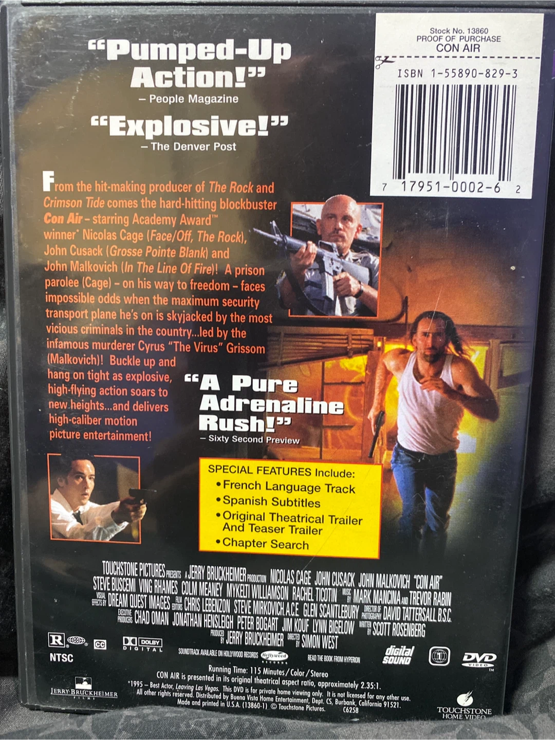 Con Air DVD - Nicolas Cage, John Cusack, John Malkovich - photo 2