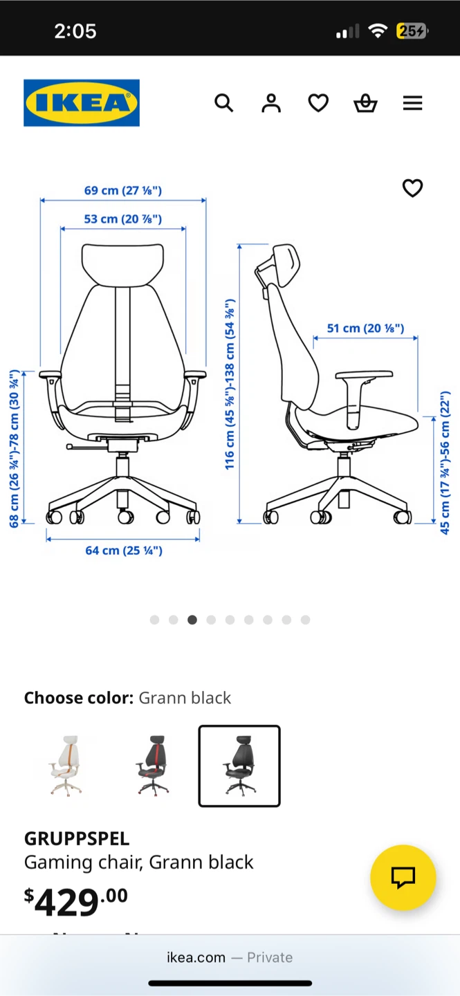 (Retail $485)IKEA Gaming Chair - Grann Black - photo 5