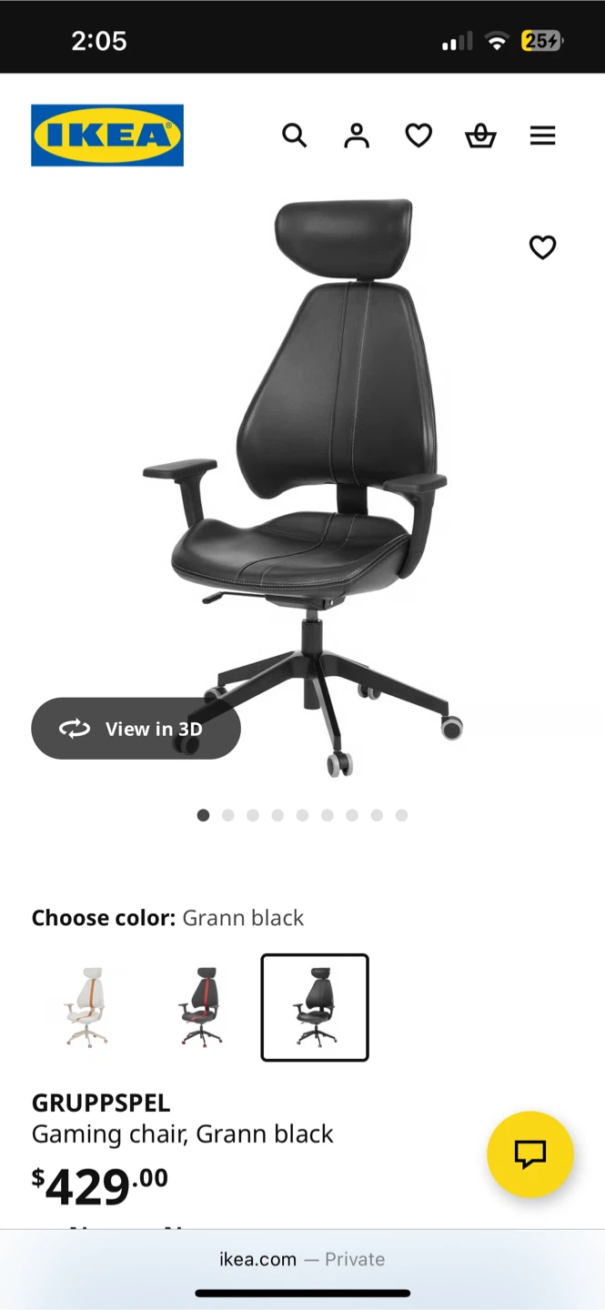 (Retail $485)IKEA Gaming Chair - Grann Black - photo 4
