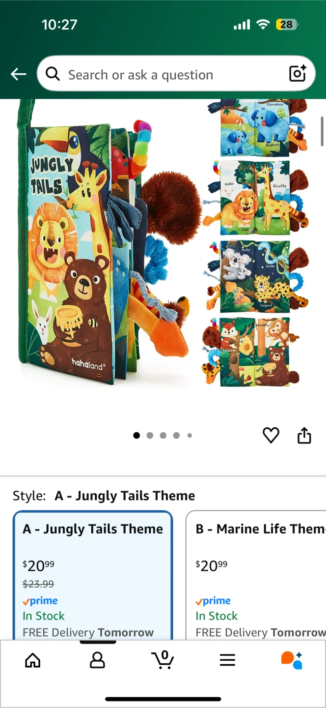 Hahaland Jungly Tails Theme sensory book