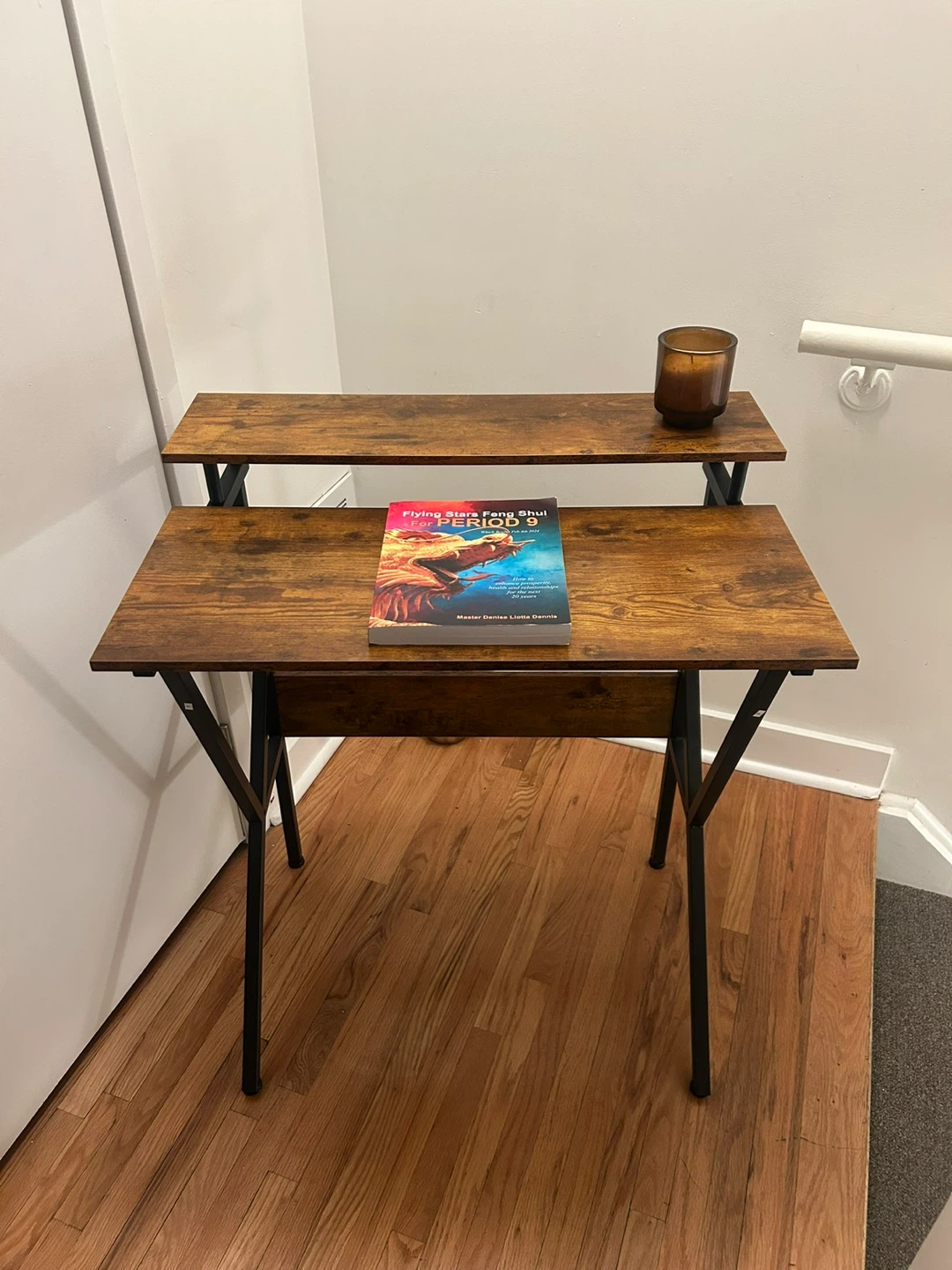 Wood Finish Desk with Shelf - photo 2