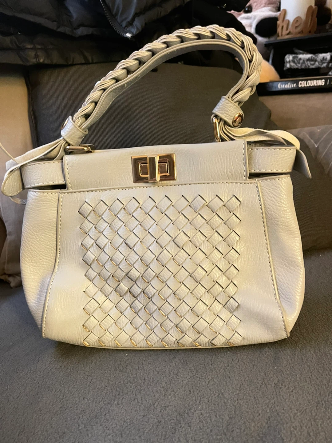 Light blue Handbag with Braided Handle - photo 2