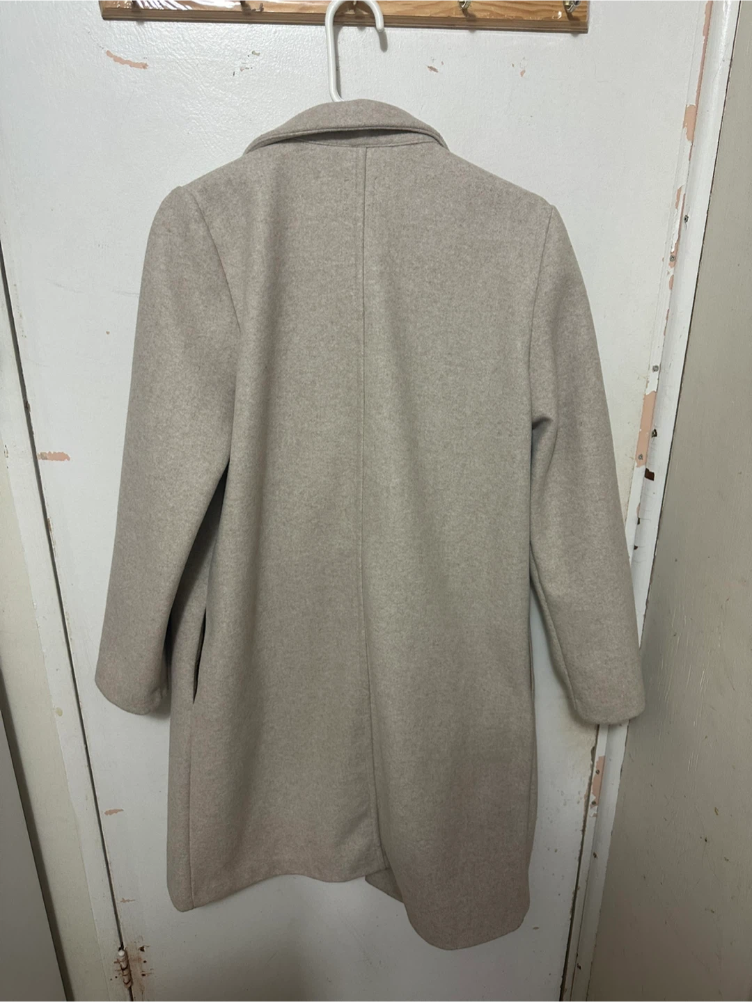 Zara Beige Wool Blend Coat - Size L - photo 2