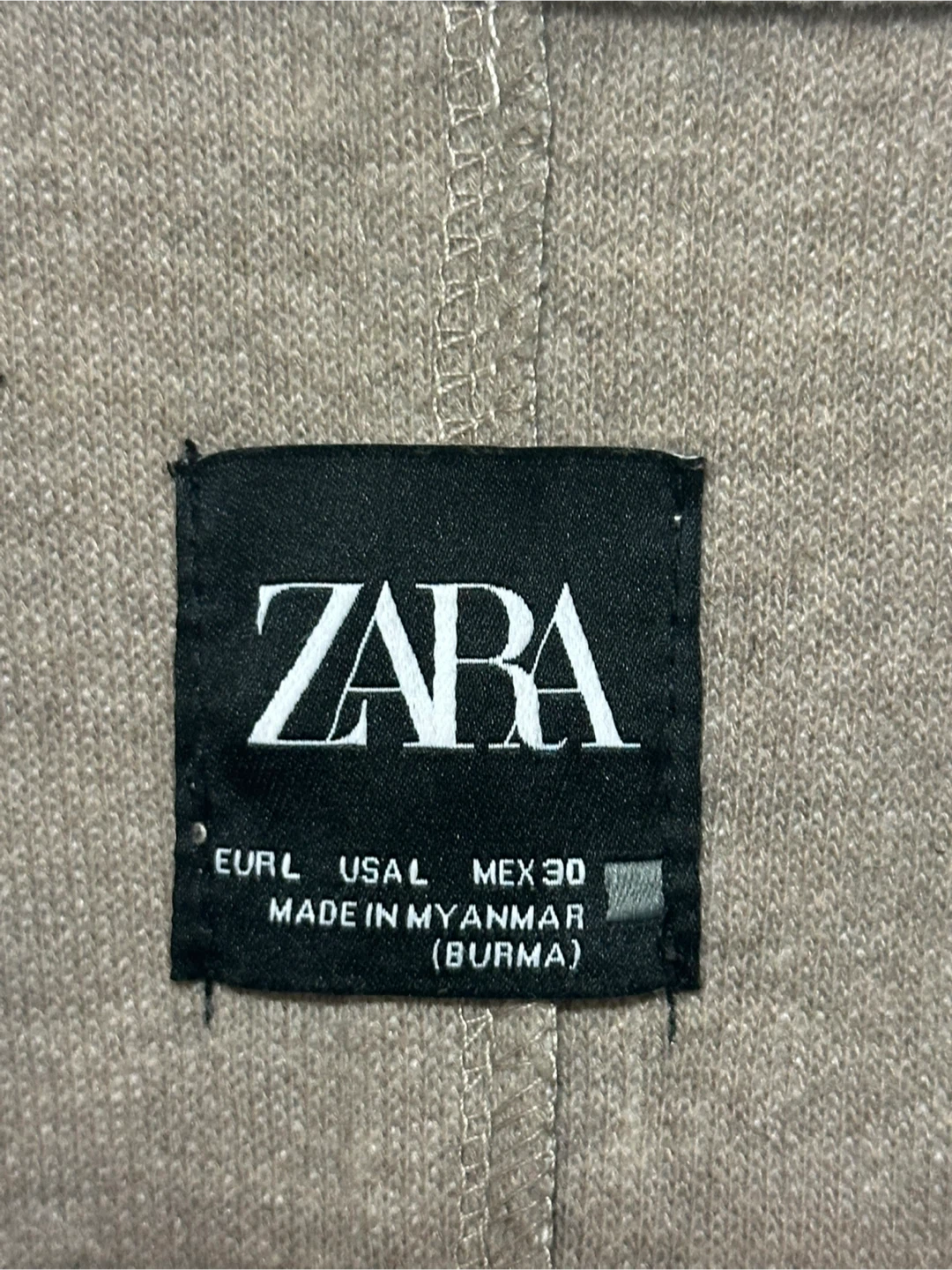 Zara Beige Wool Blend Coat - Size L - photo 3