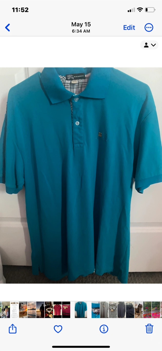 Burberry Polo Shirt - XXL - Teal