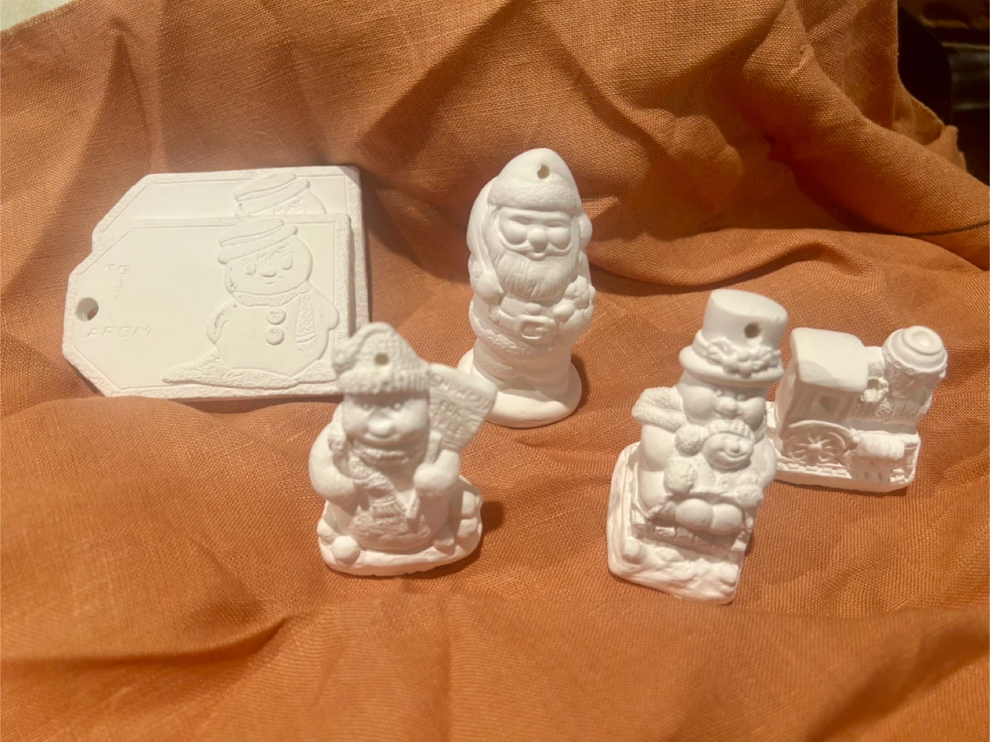 Unpainted Ceramic Christmas Ornaments