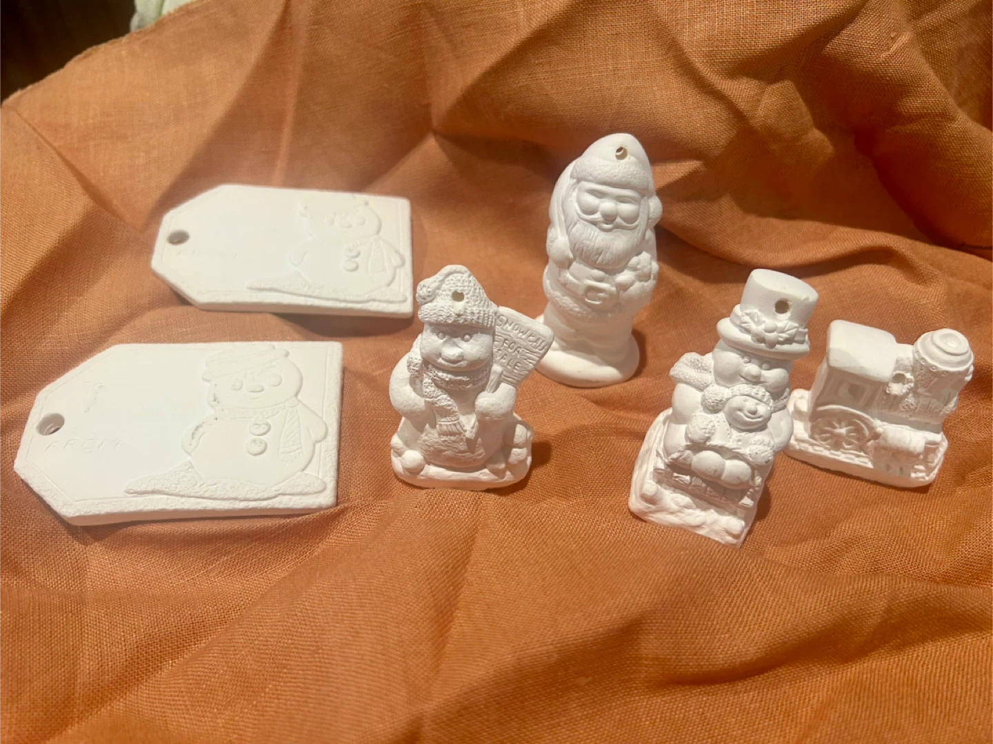 Unpainted Ceramic Christmas Ornaments - photo 2