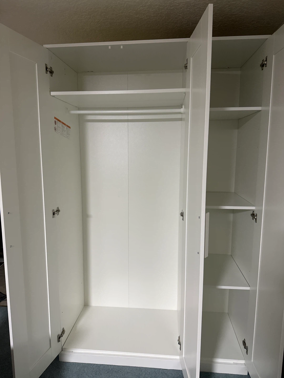 White Wardrobe with Mirror Door - photo 2