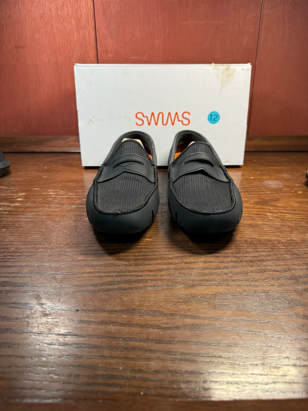 SWIMS Men’s Penny Loafer Moccasins Black Size 12