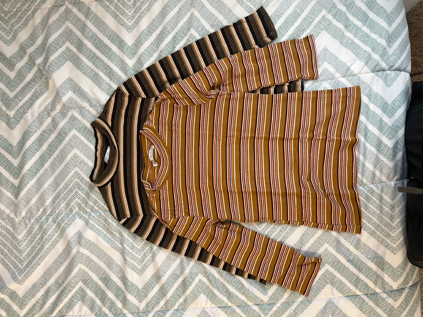 2 Zara Striped Long Sleeve Tops - Size S - photo 4