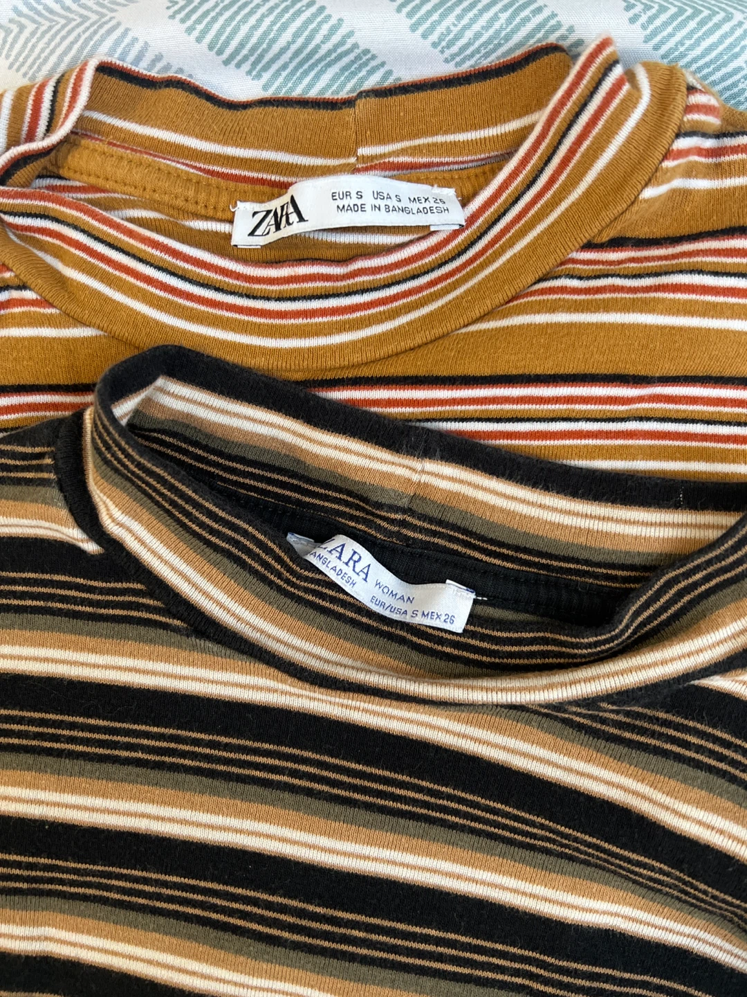 2 Zara Striped Long Sleeve Tops - Size S