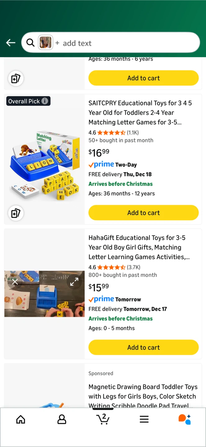 Each $15 Matching Letter Game & Monopoly Junior