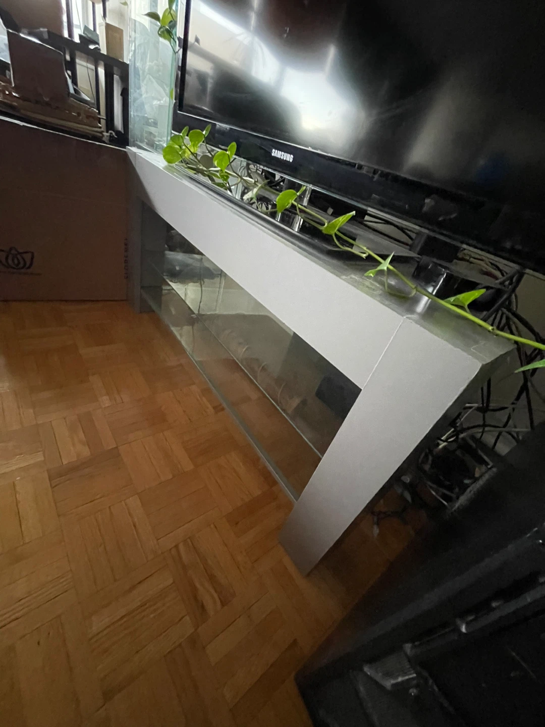 IKEA TV Stand with Glass Shelves - photo 2