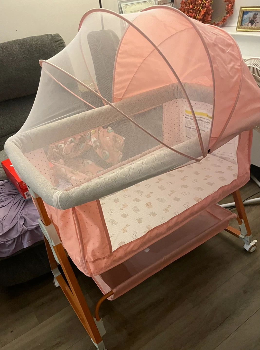 Pink Baby Bassinet with Canopy - photo 2