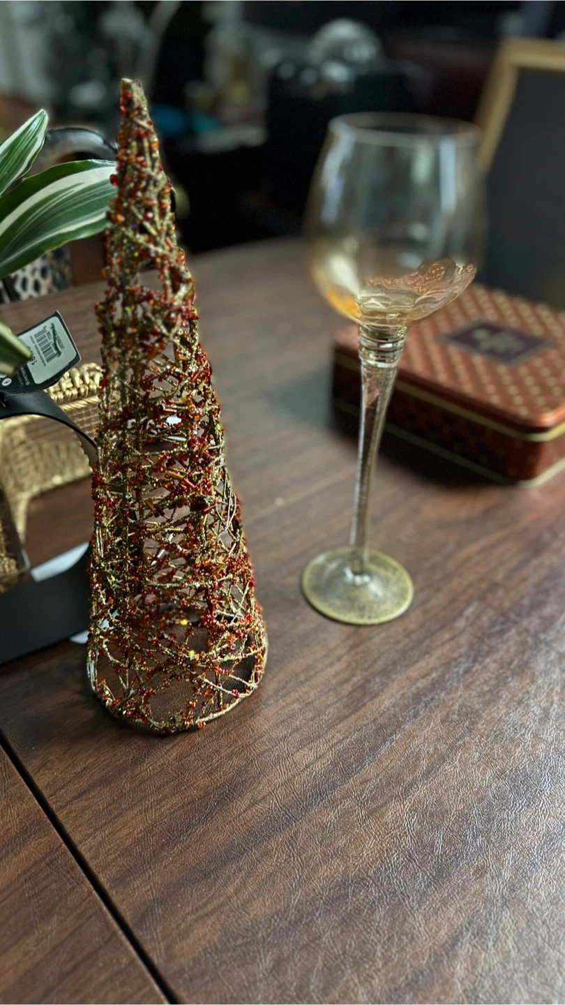 Pier 1 Decorative Beaded Christmas Tree Cone - photo 2