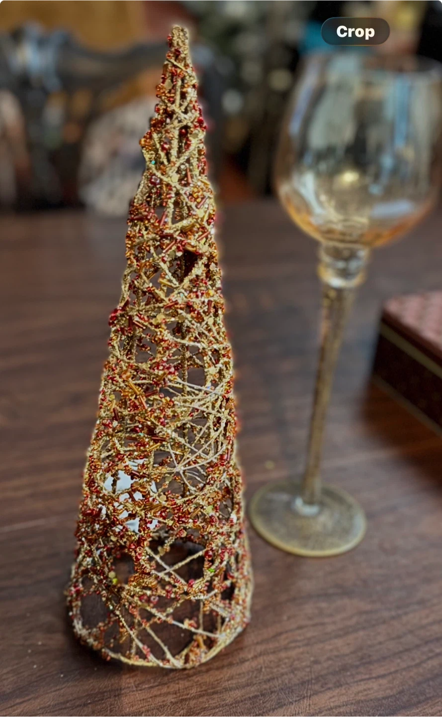 Pier 1 Decorative Beaded Christmas Tree Cone
