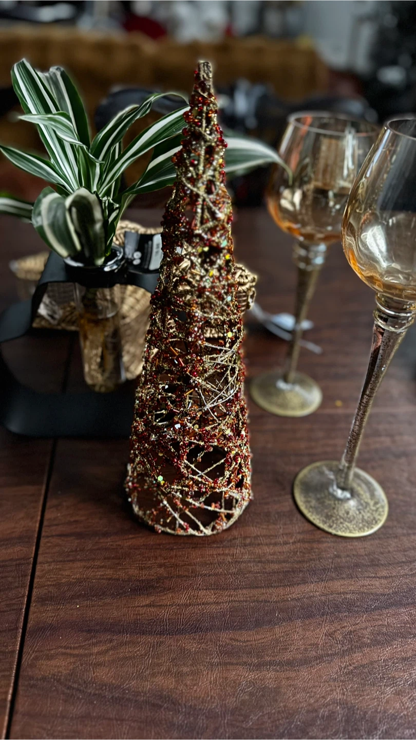 Pier 1 Decorative Beaded Christmas Tree Cone - photo 4