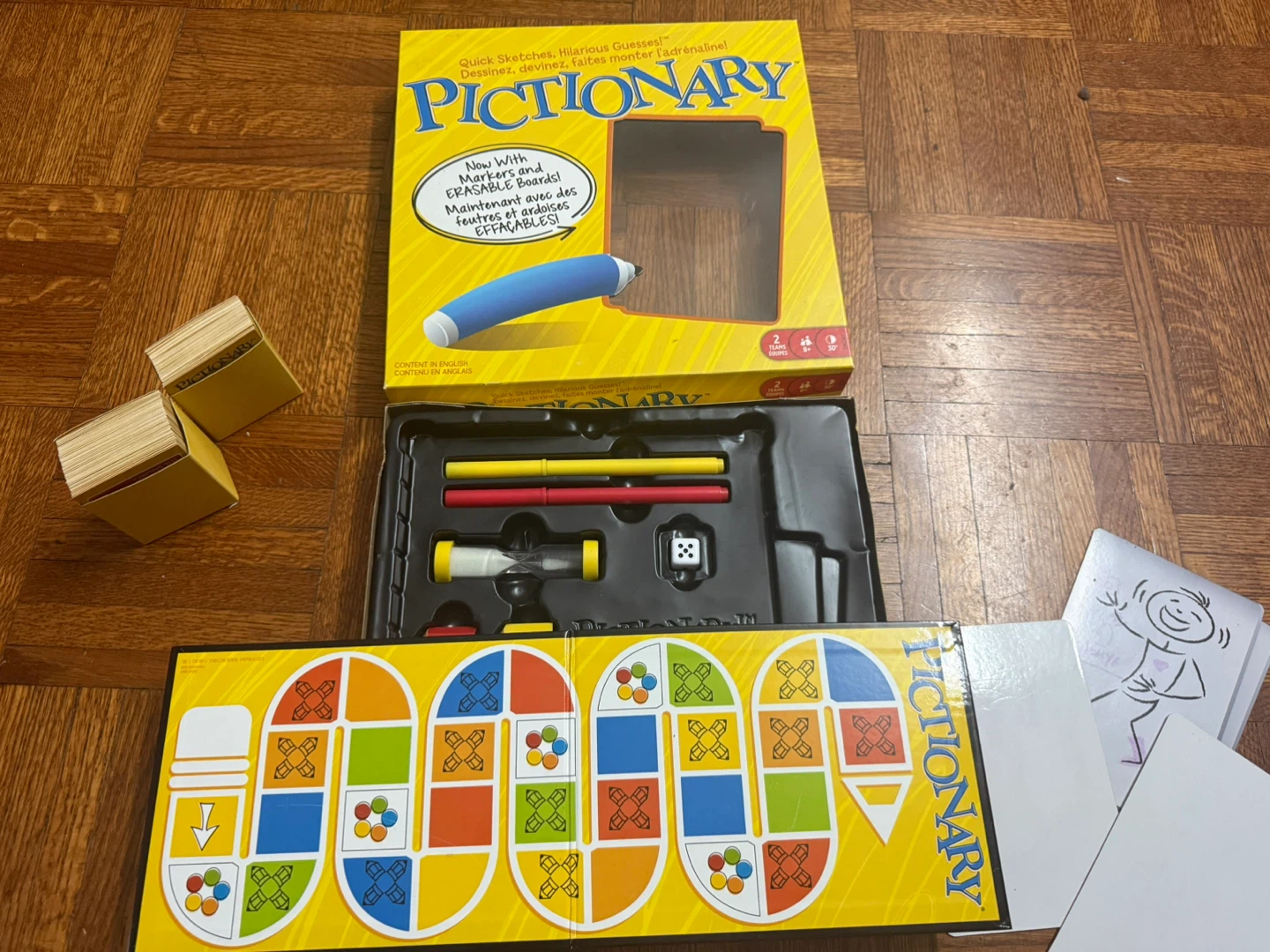 Pictionary Board Game with Erasable Boards