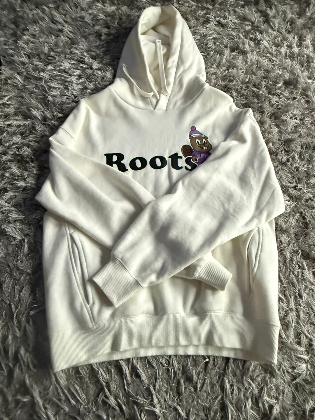 Roots XS White Hoodie with Beaver - photo 3