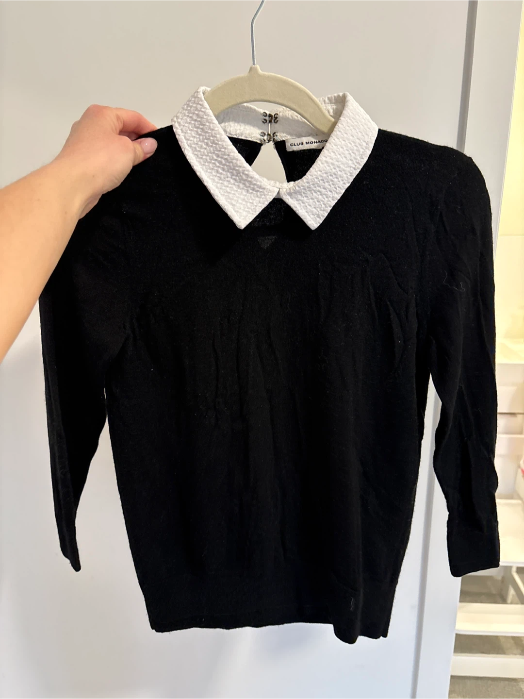 Club Monaco Black Sweater with White Collar