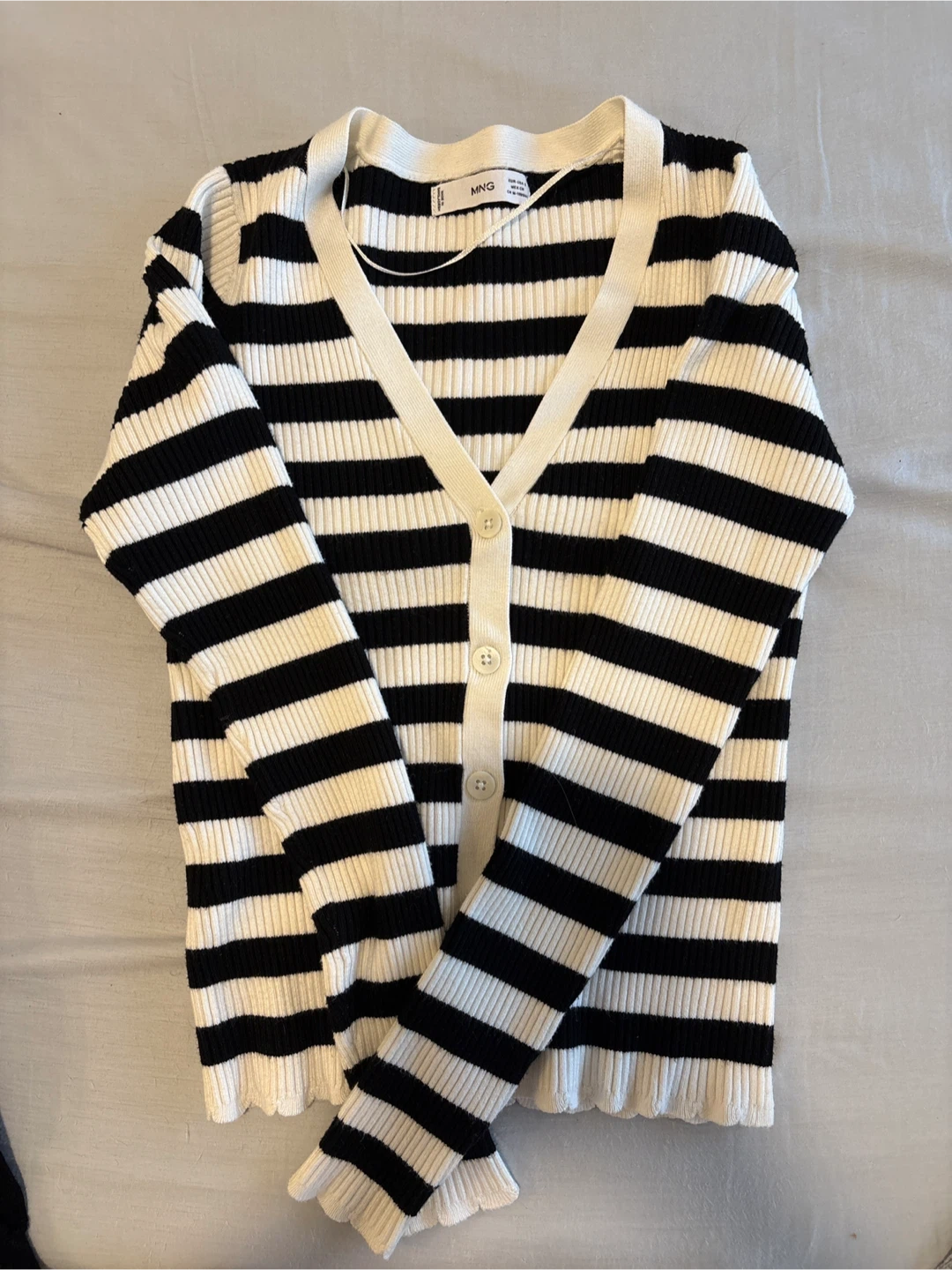 MNG Striped Knit Cardigan