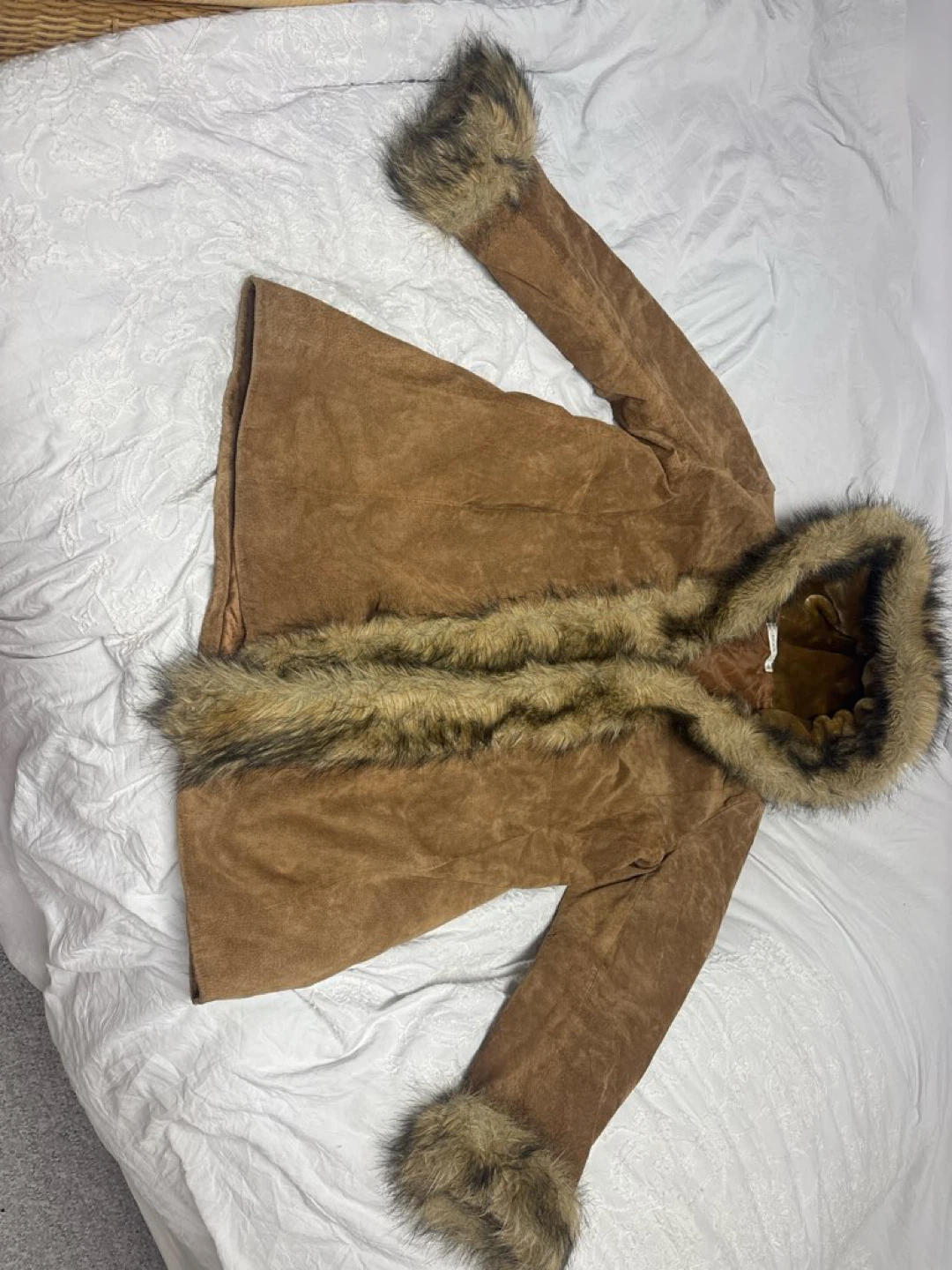 Ricki's Brown Faux Suede & Fur Trim Coat - photo 3