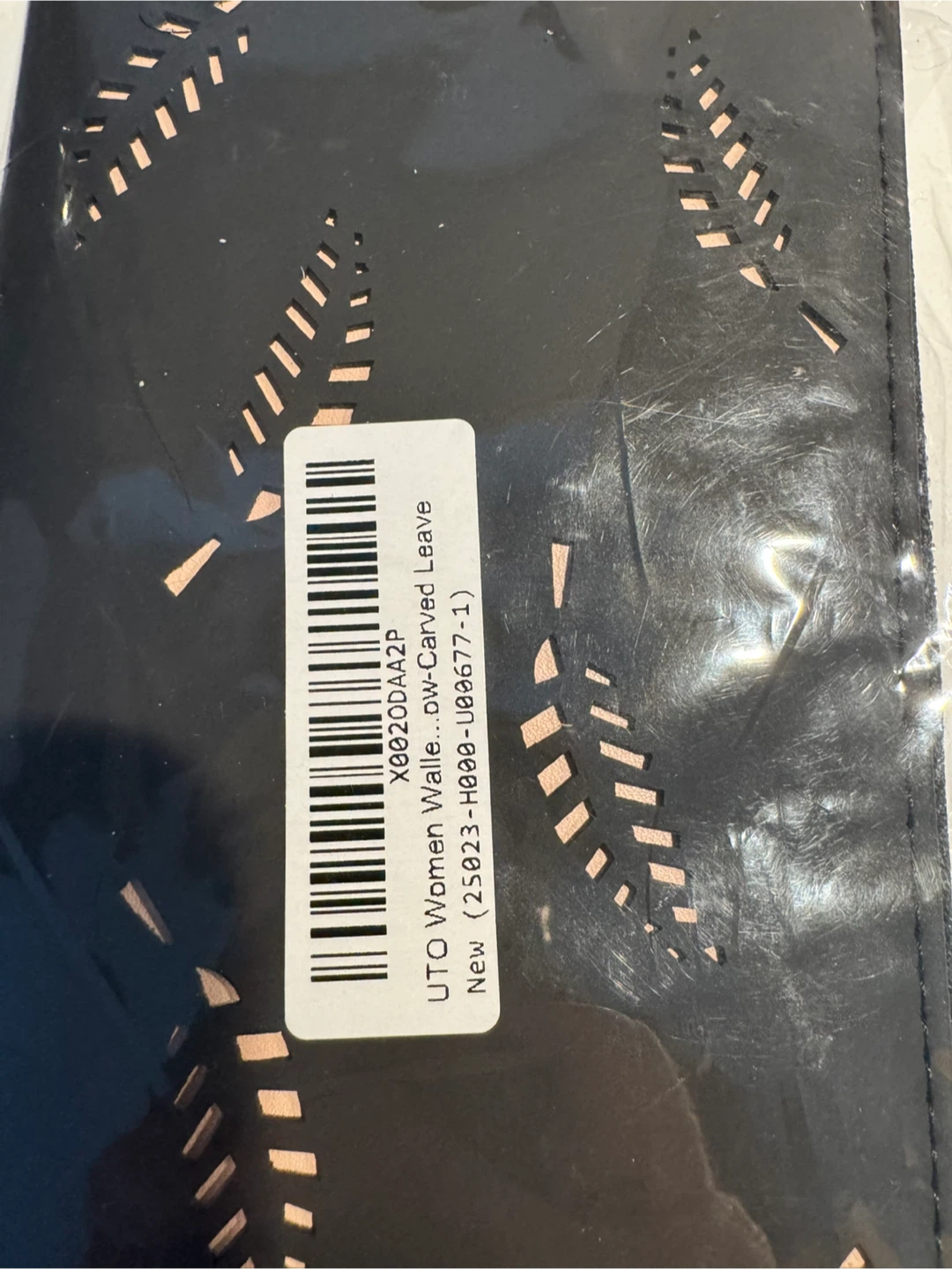 New Vegan Leather Women Wallet - Carved Leaves - photo 3