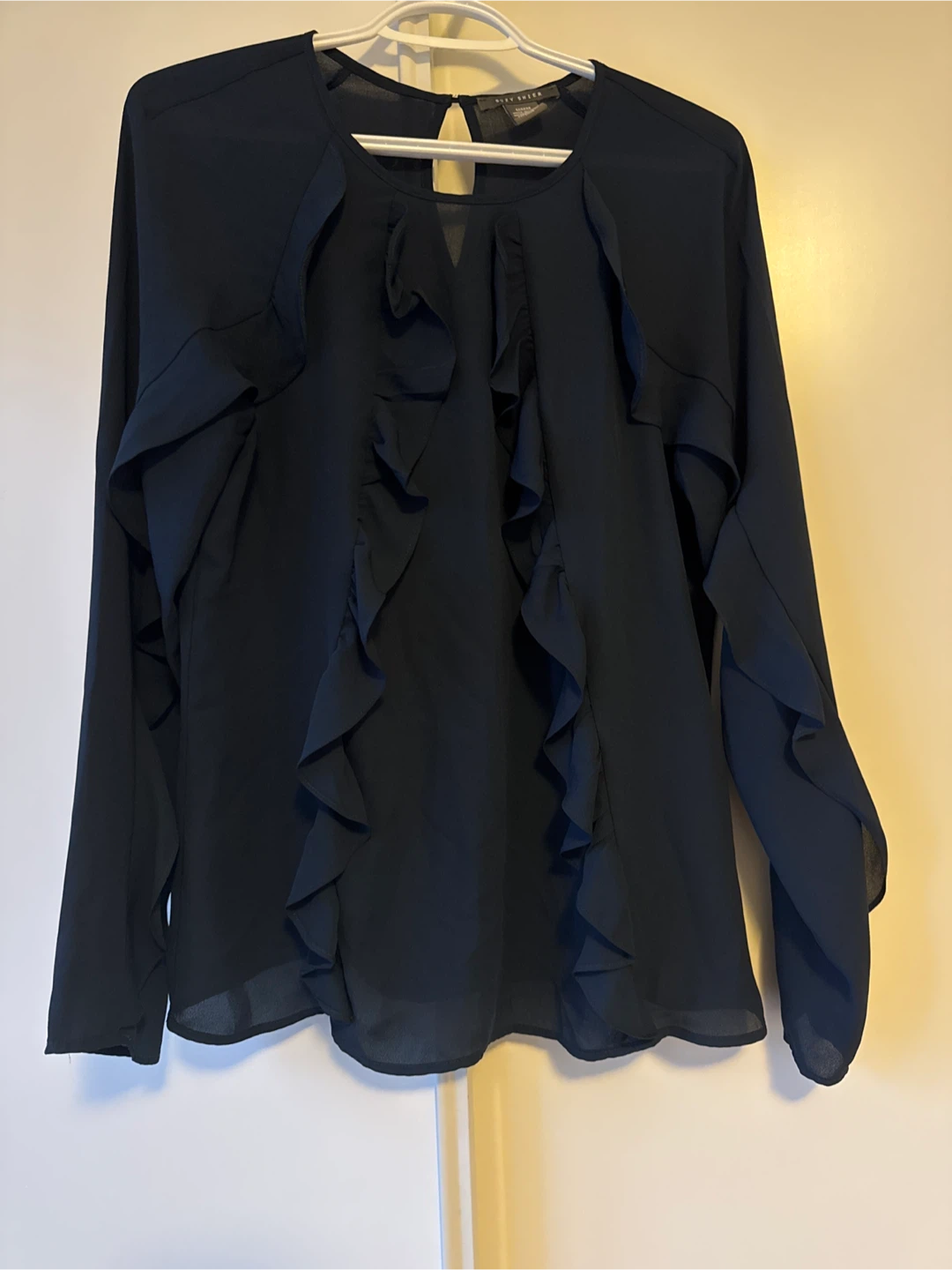 Liz Claiborne Black Ruffle Blouse