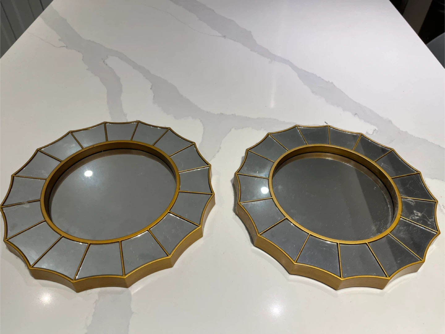 Round Decorative Wall Mirrors - Set of 2