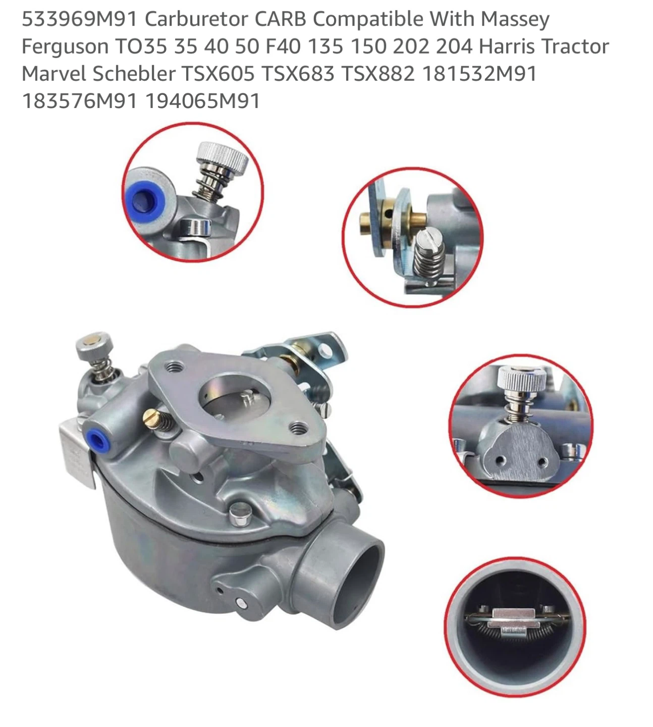 Carburetor CARB for Massey Ferguson Tractor - photo 3