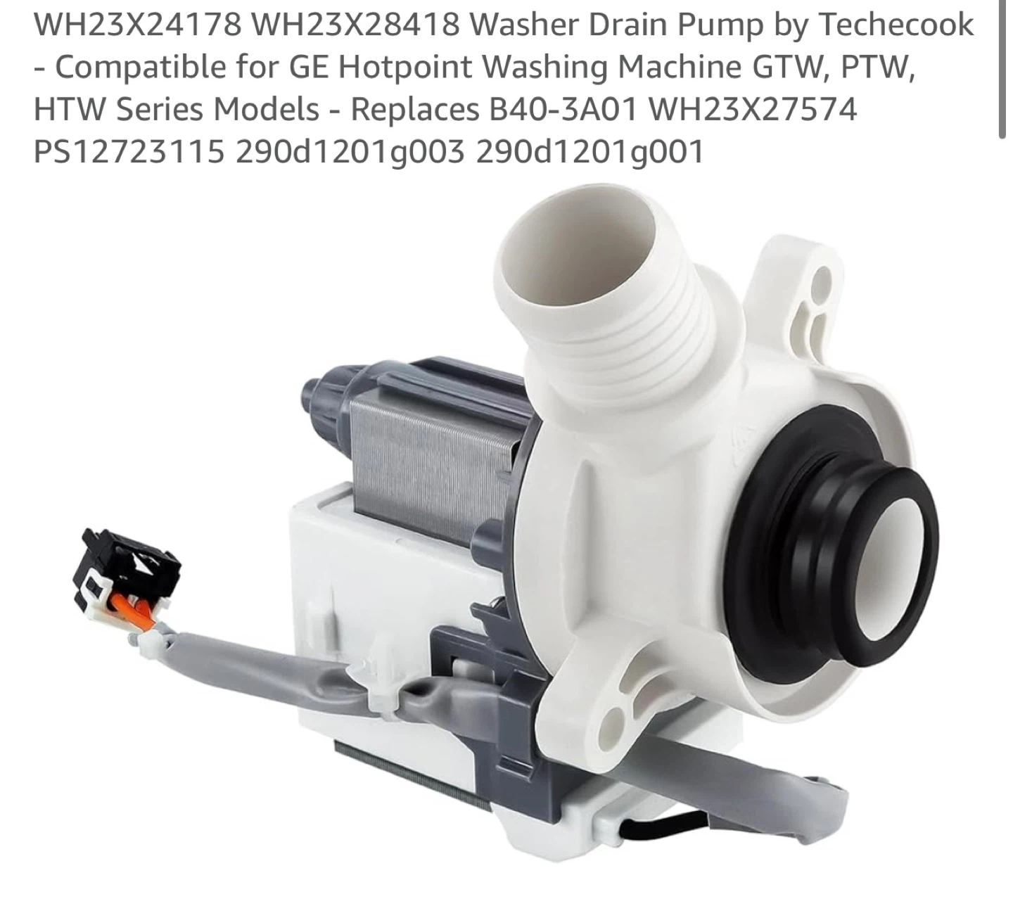 Washer Drain Pump WH23X24178 - photo 2