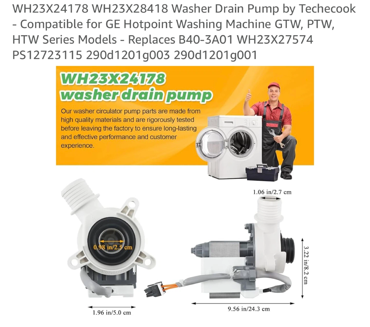 Washer Drain Pump WH23X24178