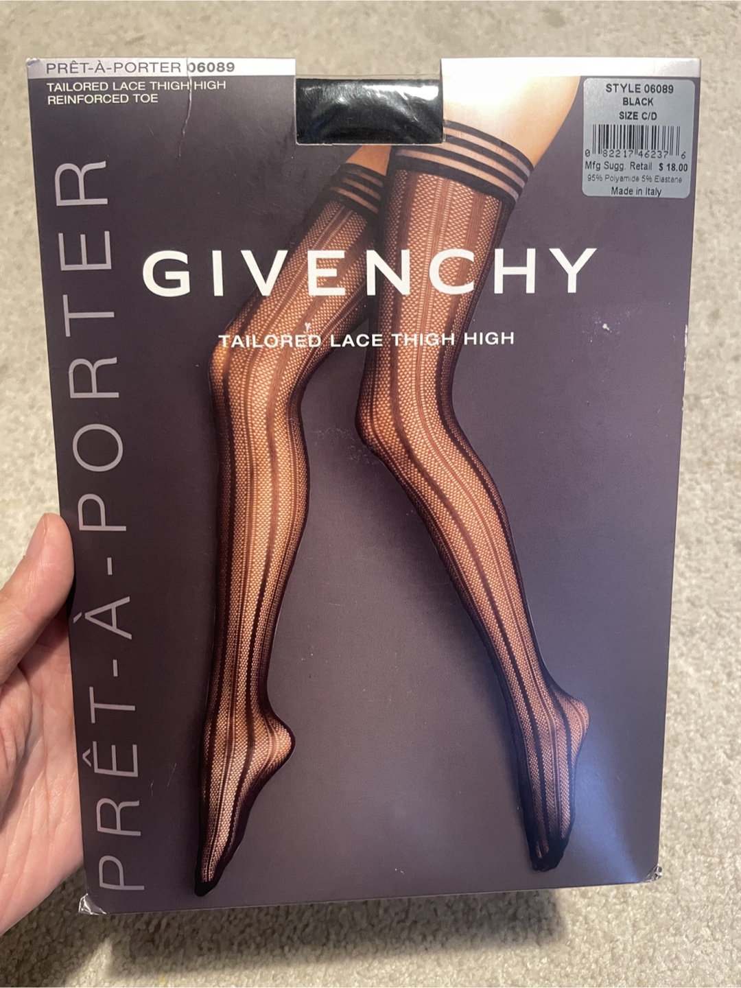 Givenchy Tailored Lace Thigh High - Black, Size C/D