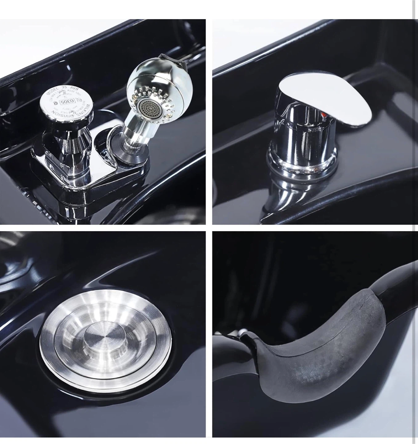 Salon Shampoo Bowl Black w/ Fixtures - photo 4