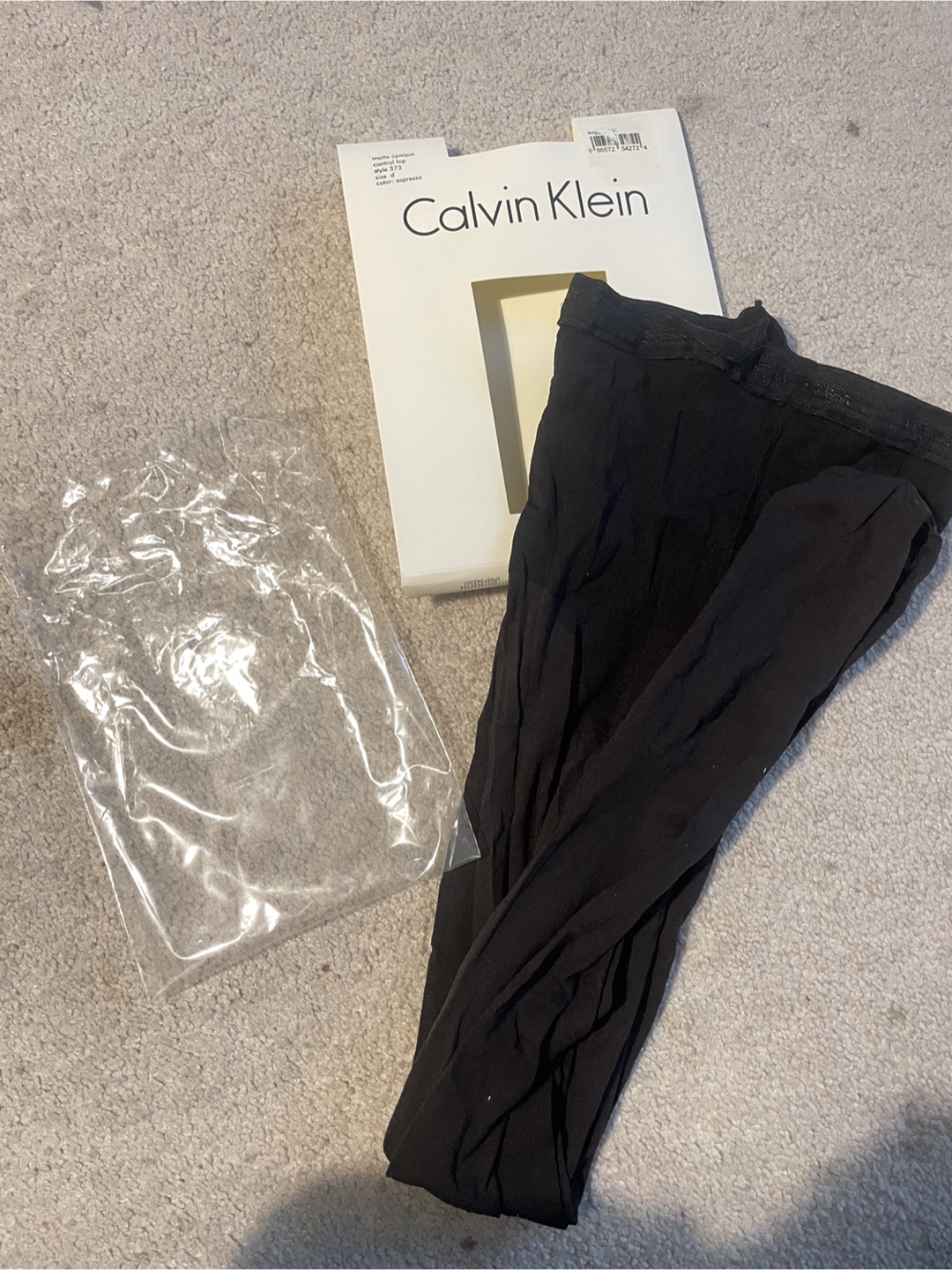 Calvin Klein Espresso Control Top Hosiery Size D