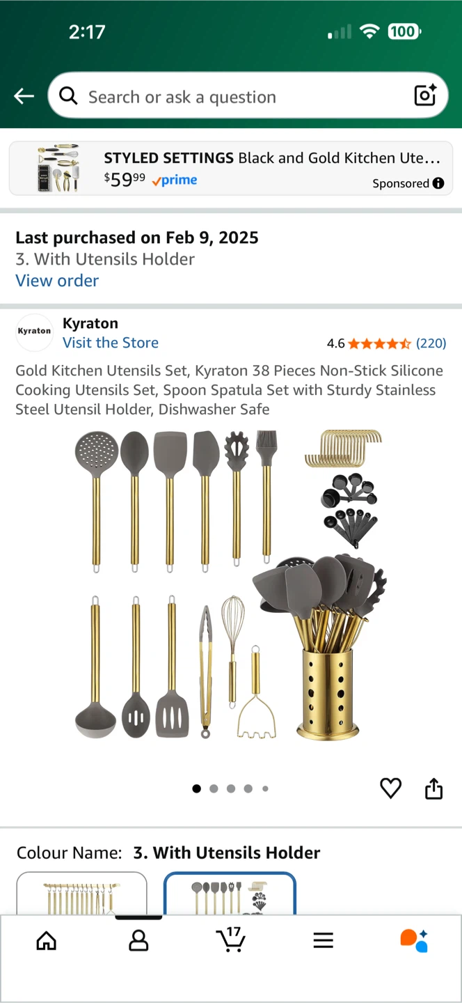 Kyraton 38-Piece Gold Kitchen Utensil Set