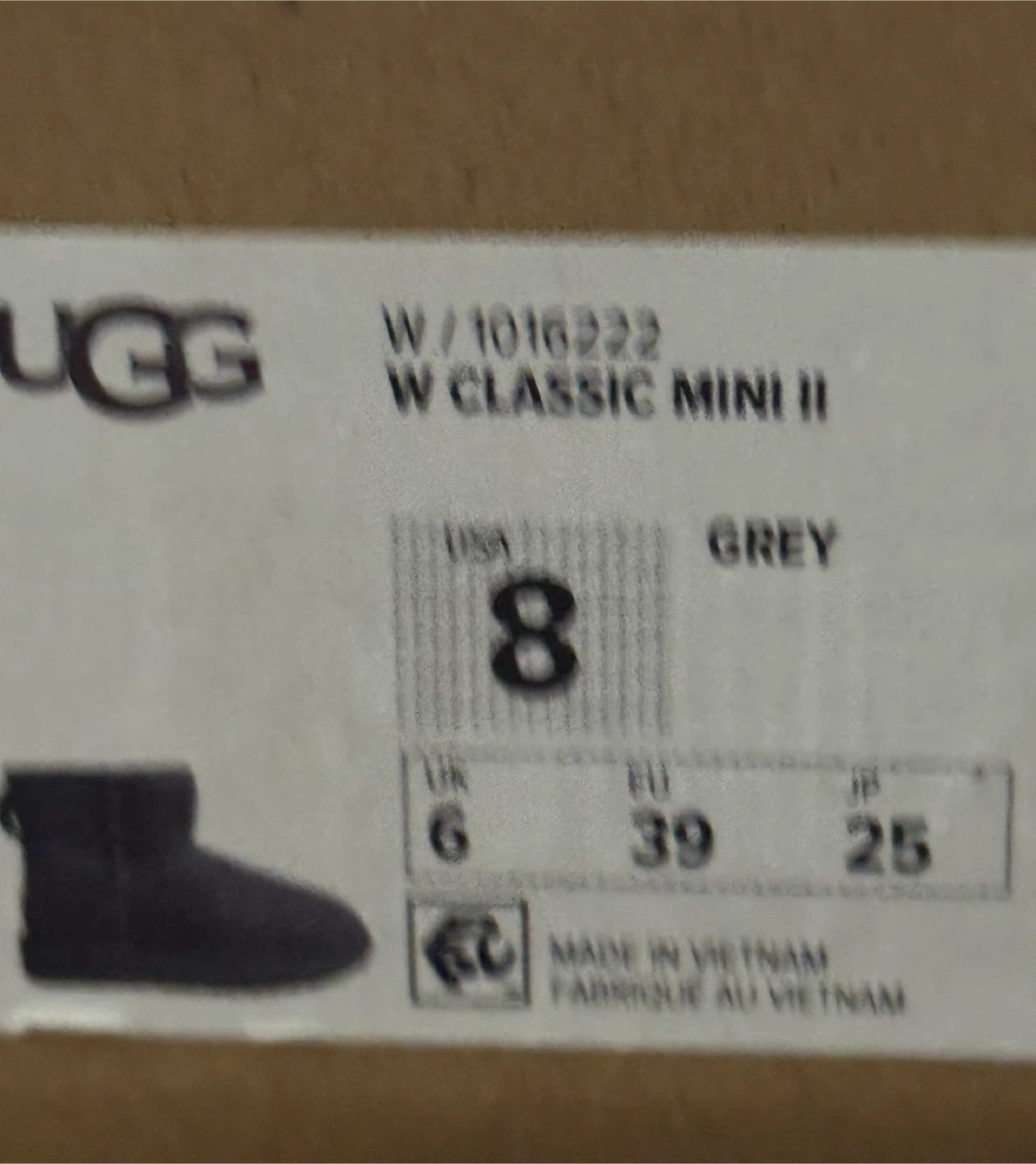 UGG W Classic Mini II Grey - Size 8