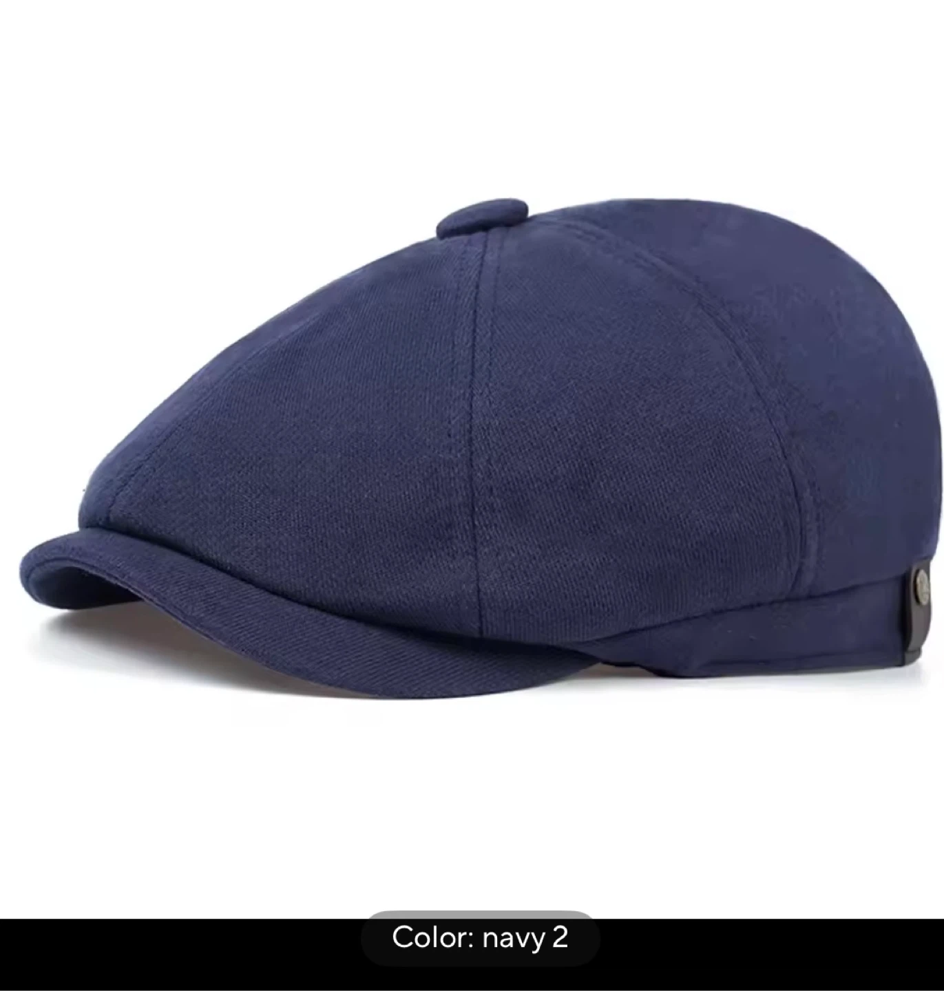 Navy Newsboy Cap - Size 22-23 in
