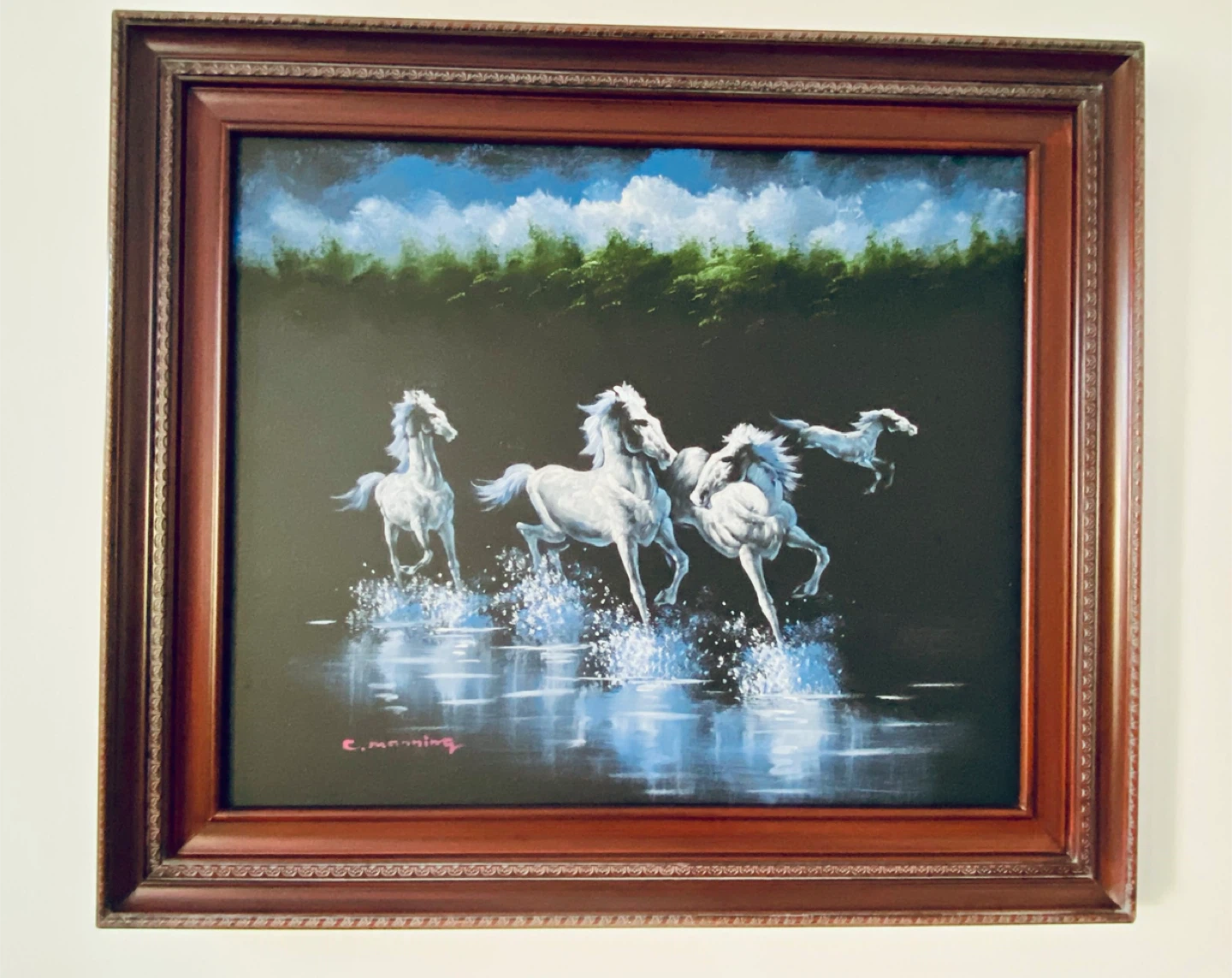 GORGEOUS VINTAGE C.MANNING OIL PAINTING - $40