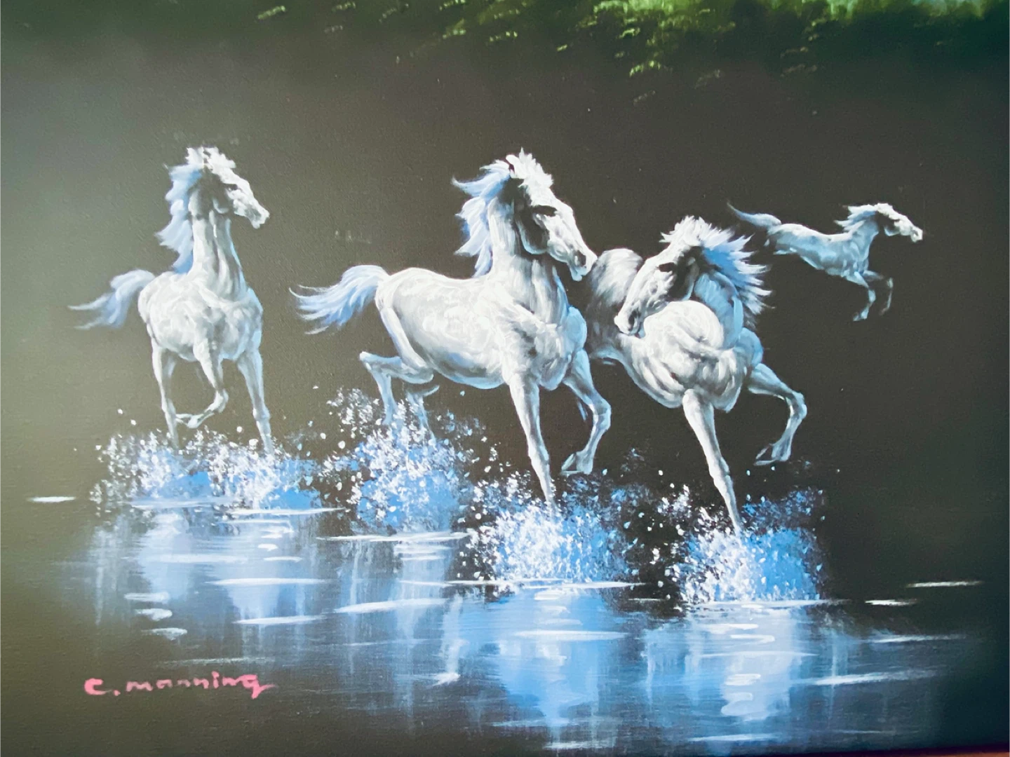 GORGEOUS VINTAGE C.MANNING OIL PAINTING - $40 - photo 2
