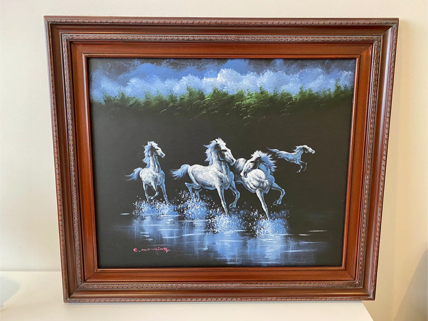GORGEOUS VINTAGE C.MANNING OIL PAINTING - $40 - photo 3