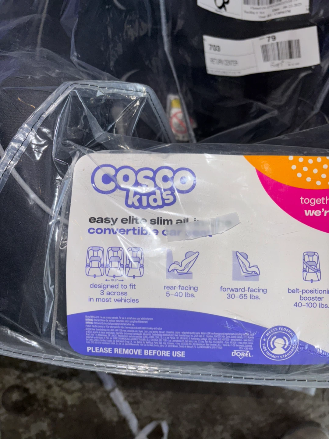 New Cosco Kids Easy Elite Slim Convertible Car Seat