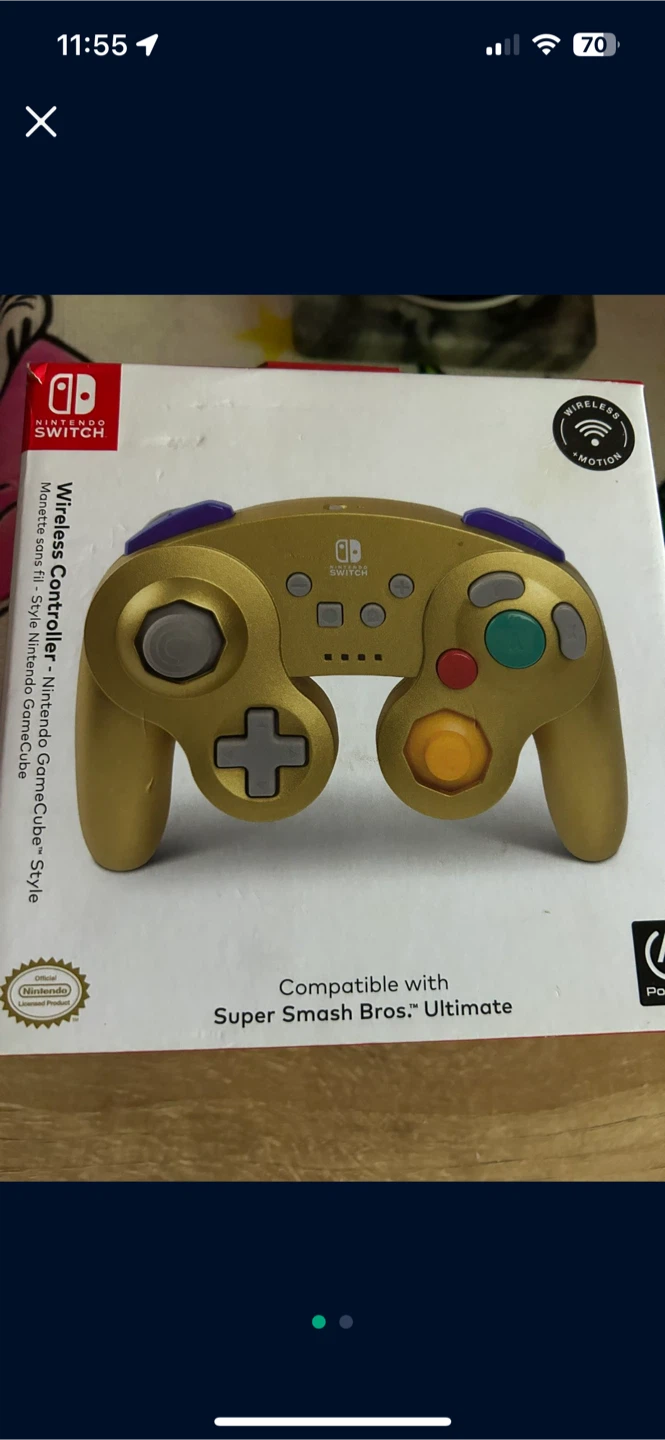 Nintendo GameCube Style Gold Wireless Controller