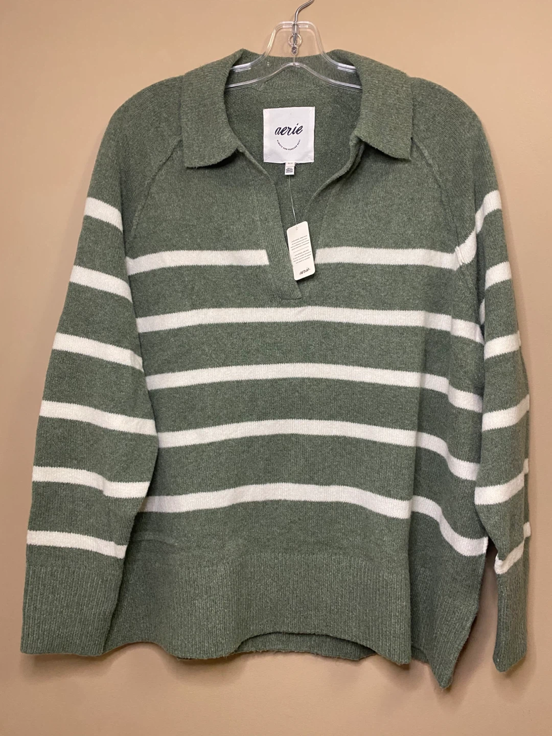 NWT Aerie Oversized Striped Green unREAL Sweater