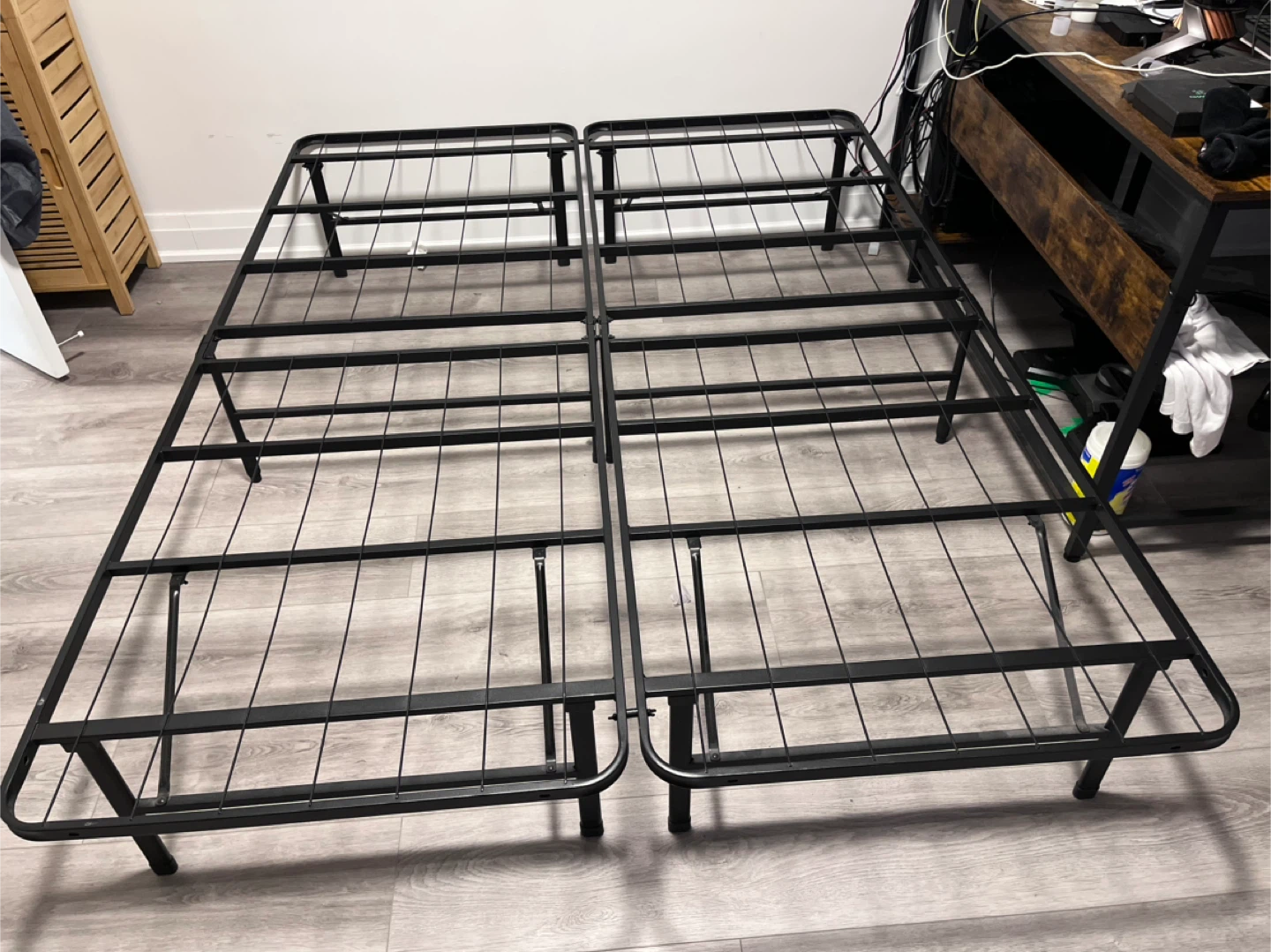 Queen Metal Foldable Bed Frame - Black - photo 2