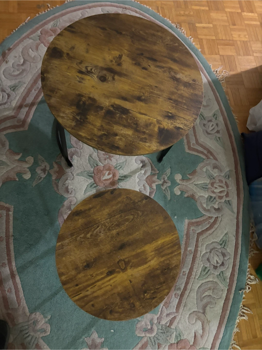 Round Nesting Coffee Tables, Brown