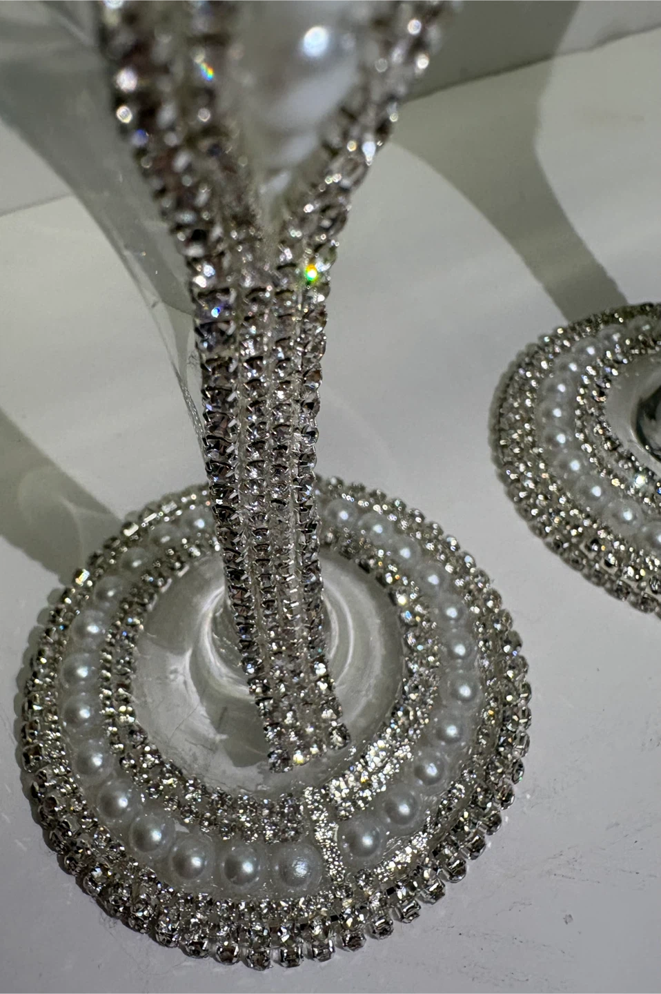 Handmade Luxury glassware with Pearls and Rhinestones – Set of 2 - photo 2