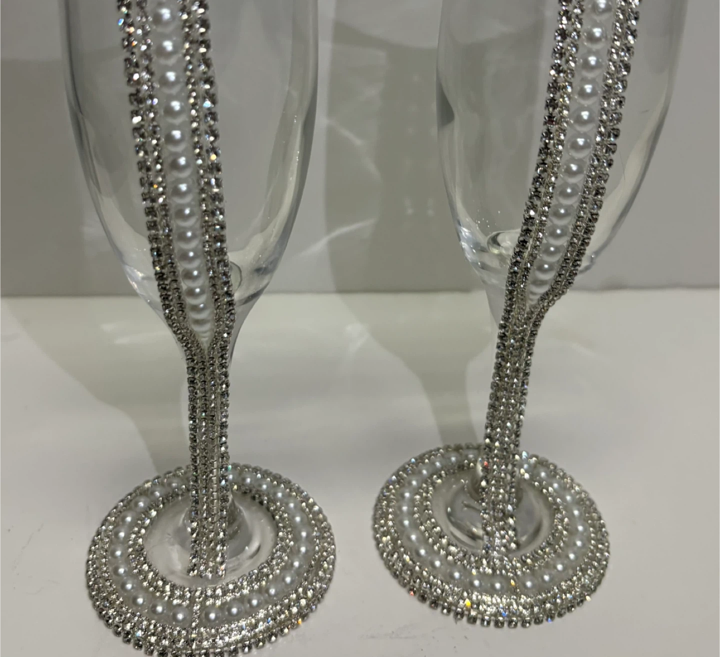 Handmade Luxury glassware with Pearls and Rhinestones – Set of 2 - photo 5