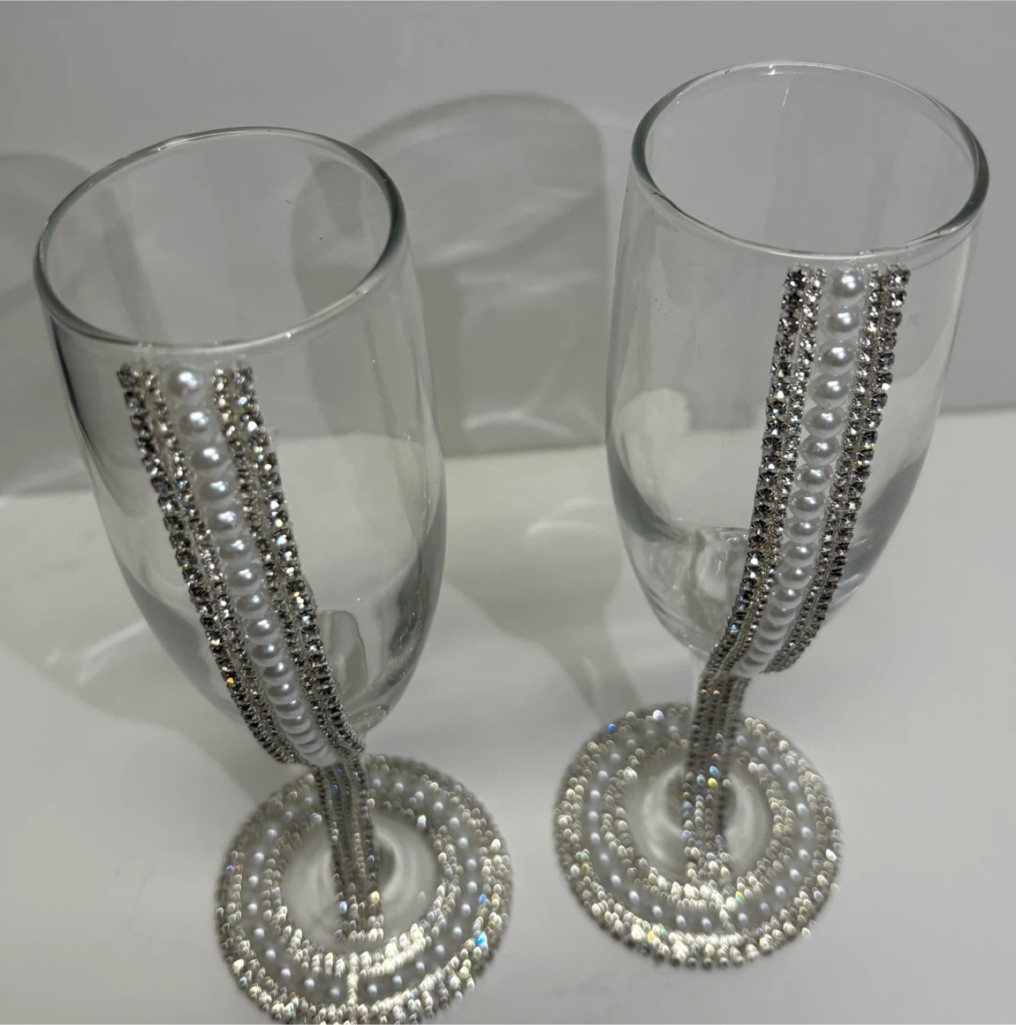 Handmade Luxury glassware with Pearls and Rhinestones – Set of 2 - photo 4