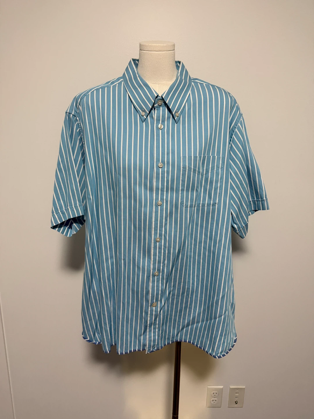 Striped Short Sleeve Button-Up Shirt